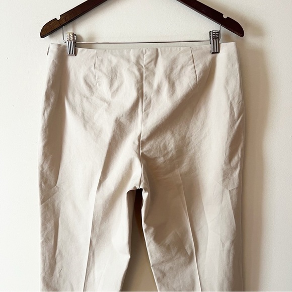 Lafayette 148 Tan Trousers Tapered leg High Rise Ankle Fit Cotton Size 8 - Picture 6 of 9